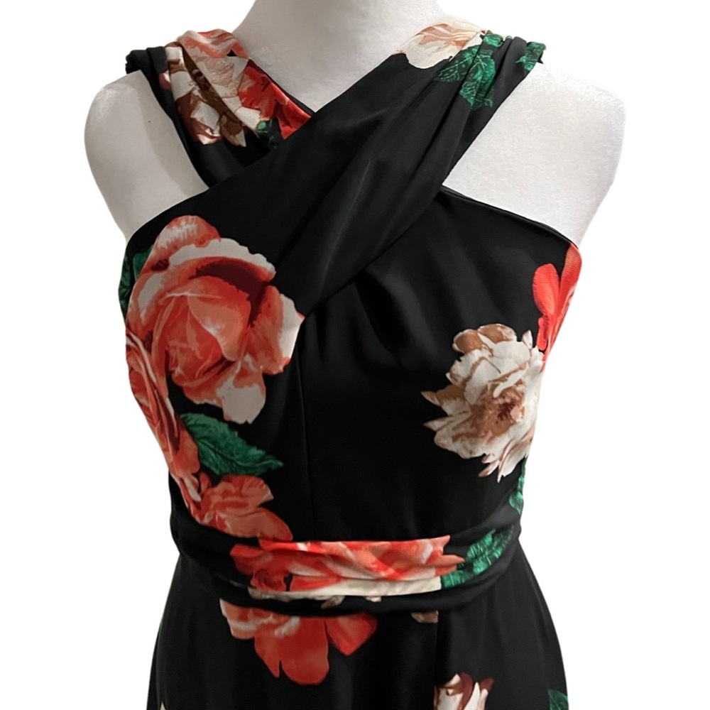 Laundry Shelli Segal Floral Cross Neck Maxi Dress size 10 - Picture 6 of 10